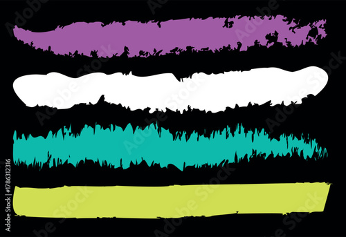 Versatile Vector Ink Brush Stroke and Grunge Shape Bundle – Bold Marker Lines, Rough Handcrafted Streaks, Abstract Paint Textures & Artistic Elements i Black Canvas