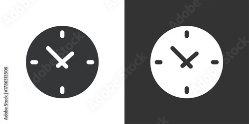 Wall clock icon. Solid glyph series icon
