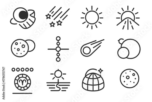 Colony vector lunar inflatable docking space module panels habita solar icons icon