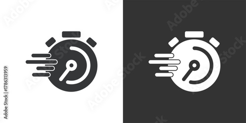 Fast Duration icon. Solid glyph series icon
