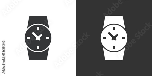 Watch icon. Solid glyph series icon