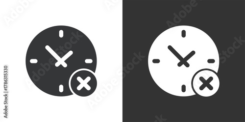 Time Cancelled icon. Solid glyph series icon