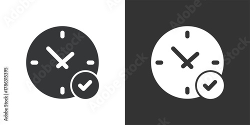 On time icon. Solid glyph series icon