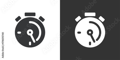 Stopwatch icon. Solid glyph series icon