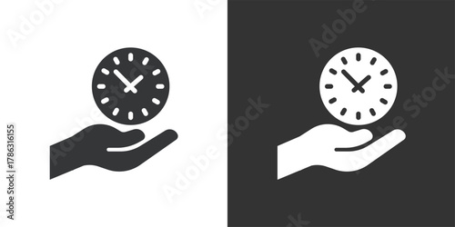 Save Time icon. Solid glyph series icon