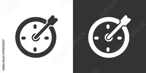 Time Target icon. Solid glyph series icon