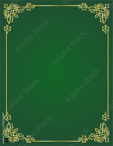 Marco de trazo elegante en fondo degradado verde