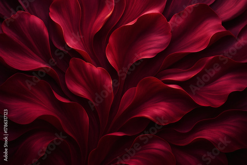 Crimson petal waves floral pattern background 