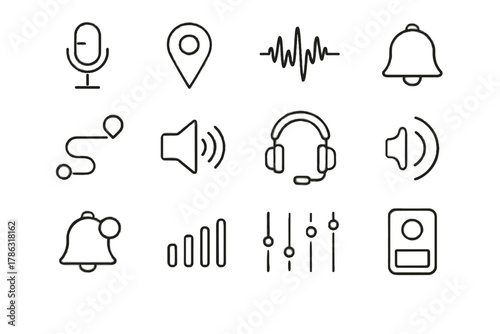 Tracker icon real gps voice recording indicator sensor time volume vector soundwave