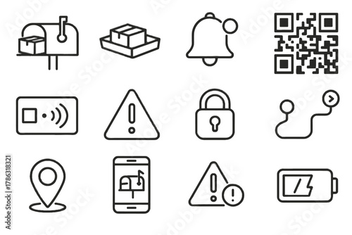 Icon route delivery gps indicator parcel vector code panel intelli tray
