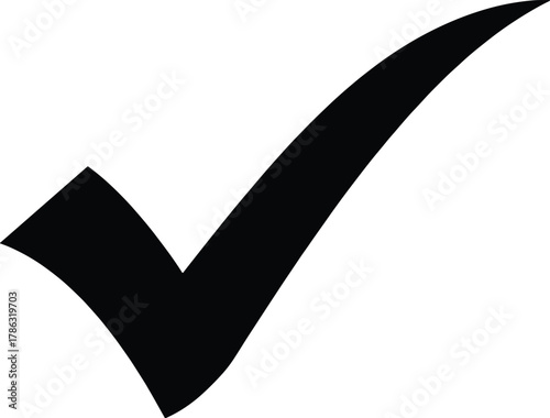 Black check mark symbol on a white background checkmark tick