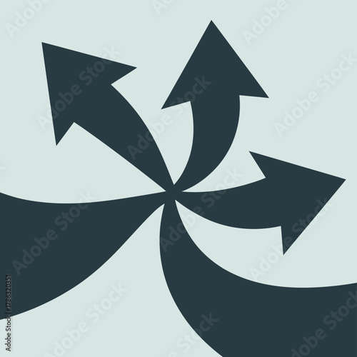 Multiple arrows pointing outward from a central point