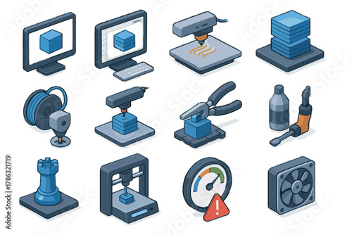 Vector support fan loading d print cad error icon screen removal icons