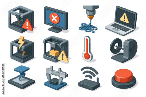 Printing d troubleshooting network disconnect crash icon temperature error vector adhesion calibration