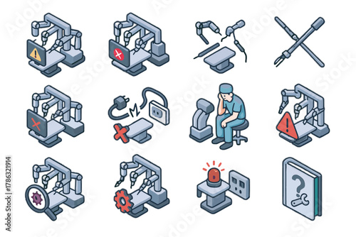 Guide surgery robotic safety calibration troubleshooting failure vector mechanical power icon outage
