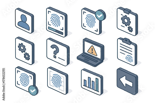 Error scan alerts biometric access icon icons login scanner logout guide profile