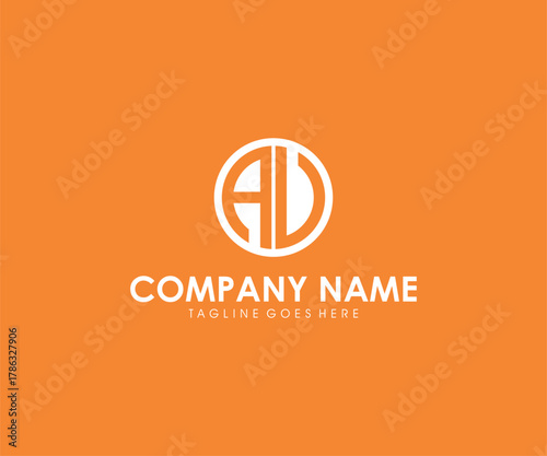 Modern Corporate Branding Elegant AU Initial Logo Design in a Circular Frame for Professional Use