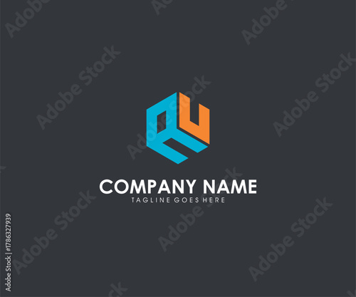 Modern Hexagonal Logo with Company Name and Tagline Placeholder