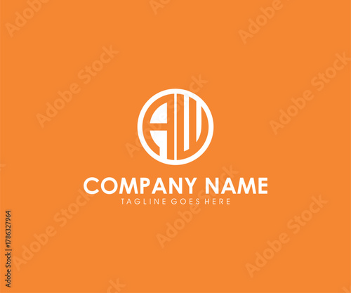 Abstract and modern letter A and W monogram logo design