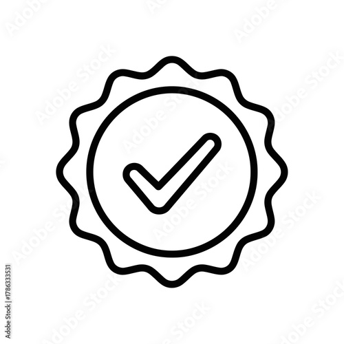 Vector illustration of badge with check mark
