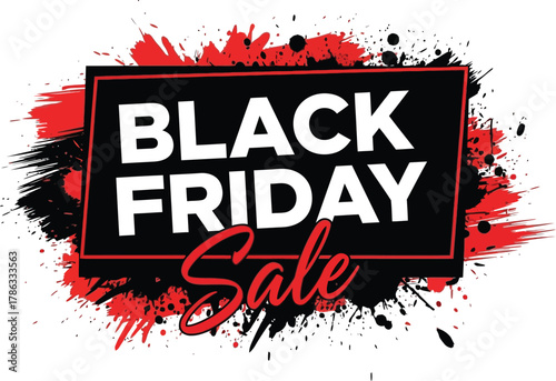 Black friday sale banner with paint splash