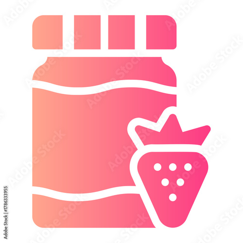strawberry jam gradient icon