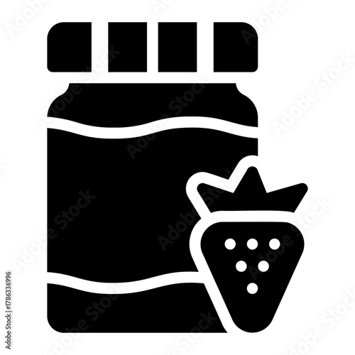strawberry jam glyph icon