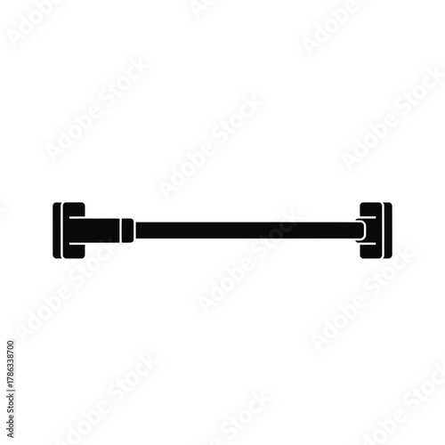 Black horizontal bar with square ends on white line