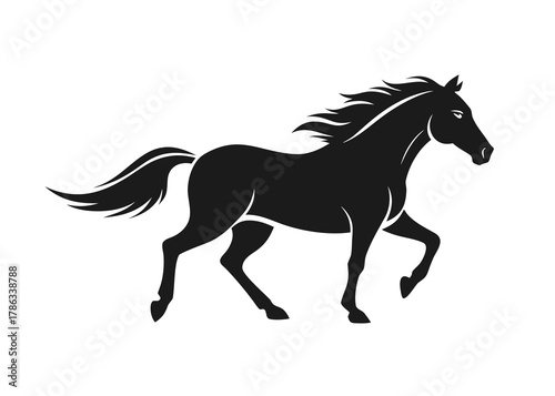 Silhouette of a majestic horse in full stride