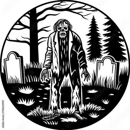 zombie in the cemetery
