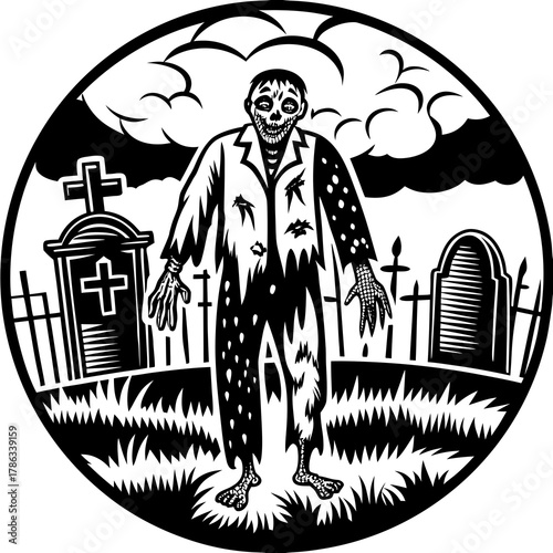 zombie in the cemetery
