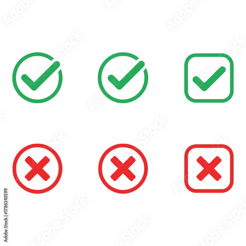 Check mark and cross icons