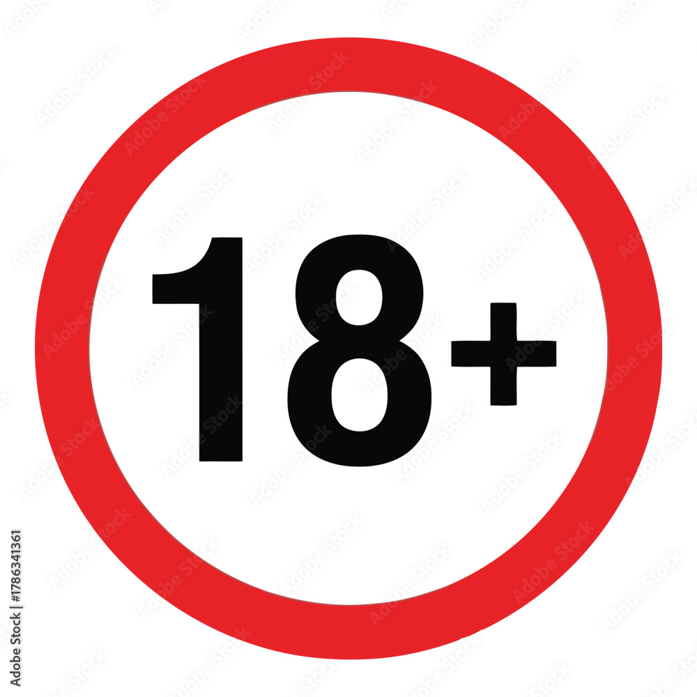 Obraz premium 18+ sign