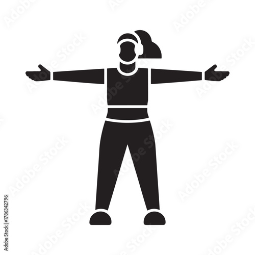 Silhouette of a person performing arm circles exercise