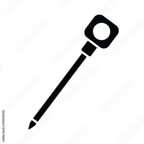 Black icon of a stylus pen on white background tool