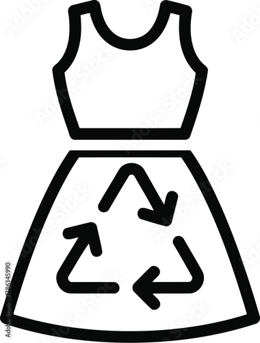 Dress with recycle symbol for ecofriendly fashion