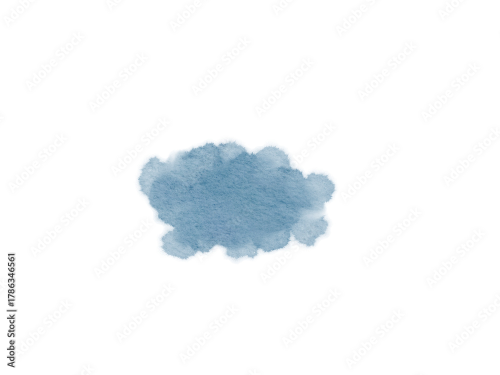 Fototapeta premium Blush blue watercolor stains Paint stroke hand drawn for illustration design, invitation and birthday .Abstract watercolor background.
