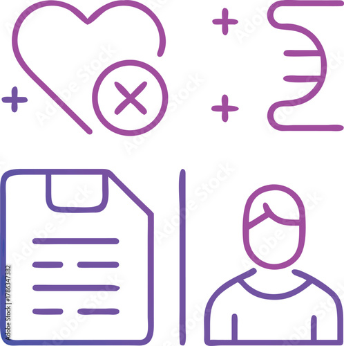 A collection of minimalist icons representing education and learning concepts isolated on white background.