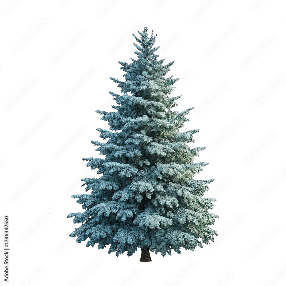 Fototapeta premium PNG Realistic snowy evergreen tree