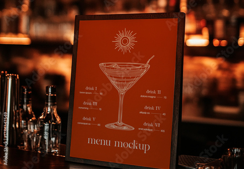 Menu Mockup Restaurant Bar Branding Template