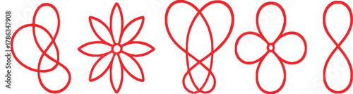 Red Continuous Line Forms