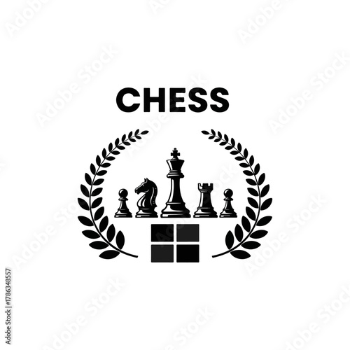 Chess Emblem - A Symbolic Representation of Strategy and Intellectual Game.