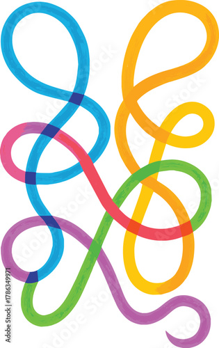 Interwoven Flowing Ribbons