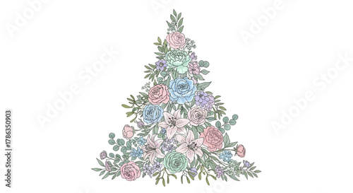 Delicate pastel floral arrangement evokes springtime beauty and natural elegance for invitations, decor, and feminine designs