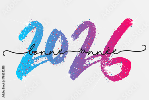 Bonne année - meilleurs vœux 2026 - vecteur pour affiche bannière salutation et célébration du nouvel an 2026.