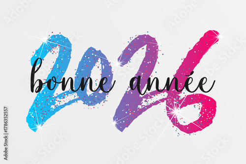 Bonne année - meilleurs vœux 2026 - vecteur pour affiche bannière salutation et célébration du nouvel an 2026.