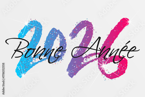 Bonne année - meilleurs vœux 2026 - vecteur pour affiche bannière salutation et célébration du nouvel an 2026.