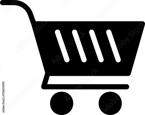 Shopping cart line art icon for apps and websites shopping cart trolley icon. Shopping cart line icon. Editable stroke. shopping cart icon. shopping Black silhouette of a shopping cart with wheels