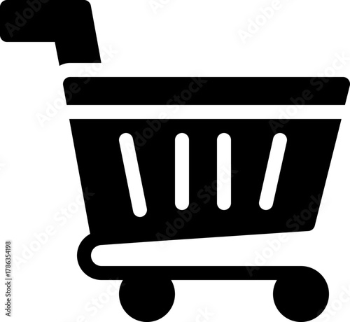 Shopping cart line art icon for apps and websites shopping cart trolley icon. Shopping cart line icon. Editable stroke. shopping cart icon. shopping Black silhouette of a shopping cart with wheels