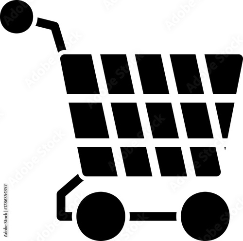 Shopping cart line art icon for apps and websites shopping cart trolley icon. Shopping cart line icon. Editable stroke. shopping cart icon. shopping Black silhouette of a shopping cart with wheels